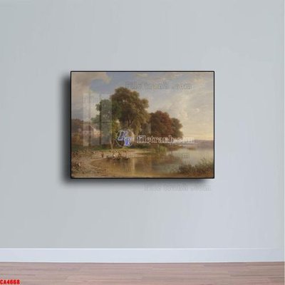 File in trần Tranh sơn dầu phong cảnh châu âu CA4668 (file gốc) xuyên sáng