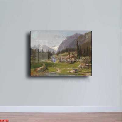 File gốc Tranh sơn dầu phong cảnh châu âu CA4702 (in tráng gương) sang trọng