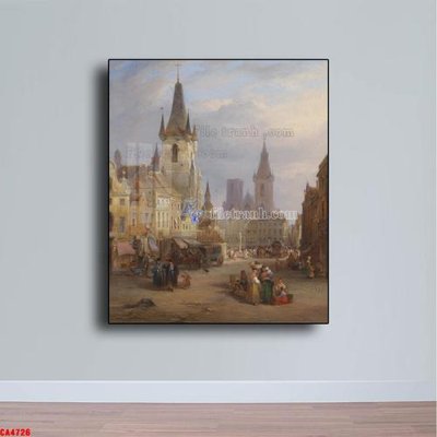 File gốc Tranh sơn dầu phong cảnh châu âu CA4726 (in 3D) nghệ thuật