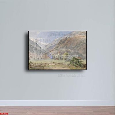 File gốc Tranh sơn dầu phong cảnh châu âu CA4734 (in tráng gương) ốp tường