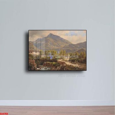 File tranh Tranh sơn dầu phong cảnh châu âu CA4763 (file gốc) chủ đề phong thủy