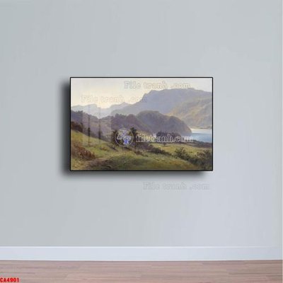 File gốc Tranh sơn dầu phong cảnh châu âu CA4901 (in lụa) tranh thuận buồm