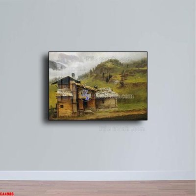 Hình ảnh file gốc in trần nhà Tranh sơn dầu phong cảnh châu âu CA4986