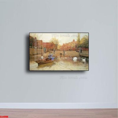 Ảnh mô tả file gốc in mica Tranh sơn dầu phong cảnh châu âu CA4996