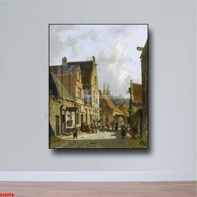 File gốc Tranh sơn dầu phong cảnh châu âu CA5029 (in tráng gương) hiện đại