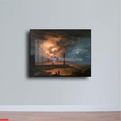 File in trần Tranh sơn dầu phong cảnh châu âu CA5045 (file gốc) xuyên sáng