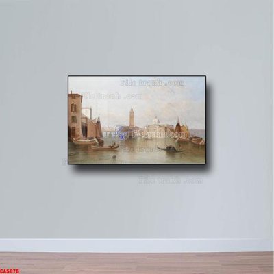 Download file gốc Tranh sơn dầu phong cảnh châu âu CA5076 (in lụa) hoa lá