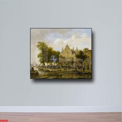 Hình ảnh file gốc in trần nhà Tranh sơn dầu phong cảnh châu âu CA5201