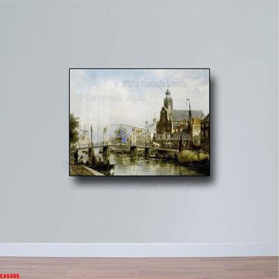 File tranh Tranh sơn dầu phong cảnh châu âu CA5305 (gốc) chủ đề thành phố