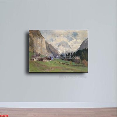 File gốc Tranh sơn dầu phong cảnh châu âu CA5346 (vector) cho in ấn