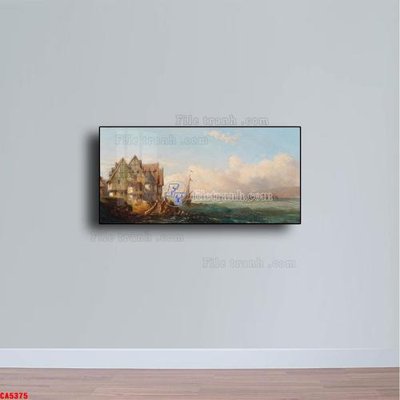 File gốc Tranh sơn dầu phong cảnh châu âu CA5375 (vector) cho in ấn