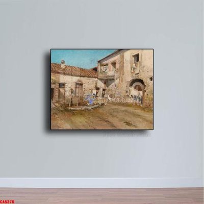 File tranh Tranh sơn dầu phong cảnh châu âu CA5376 (gốc) chủ đề trẻ em