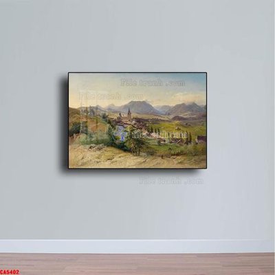 File in trần Tranh sơn dầu phong cảnh châu âu CA5402 (bản gốc 3D) sống động