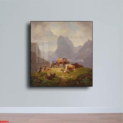 File gốc Tranh sơn dầu phong cảnh châu âu CA5414 (in lụa) họa tiết 3D