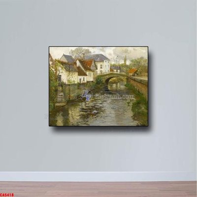 File gốc Tranh sơn dầu phong cảnh châu âu CA5418 (thiết kế) cho in ấn