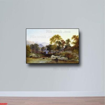 Download file gốc Tranh sơn dầu phong cảnh châu âu CA5437 (in mica) trong suốt