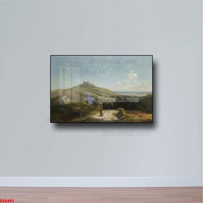 File in trần Tranh sơn dầu phong cảnh châu âu CA5441 (bản gốc) hoa văn