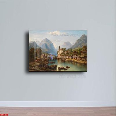 File tranh gốc PSD Tranh sơn dầu phong cảnh châu âu CA5528 còn nguyên layer