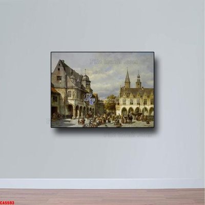 Hình ảnh file gốc in trần nhà Tranh sơn dầu phong cảnh châu âu CA5593