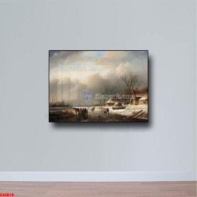 File in lụa Tranh sơn dầu phong cảnh châu âu CA5619 (hoa văn) Tranh sơn dầu phong cảnh châu âu CA5619
