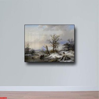 File gốc Tranh sơn dầu phong cảnh châu âu CA5622 (in lụa) tranh thuận buồm