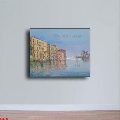 File in mica Tranh sơn dầu phong cảnh châu âu CA5743 (bản gốc) làm vách ngăn