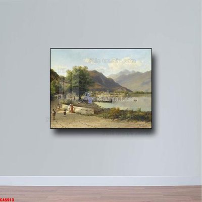 File gốc Tranh sơn dầu phong cảnh châu âu CA5913 (in lụa) tranh thuận buồm