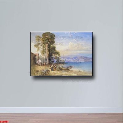 File tranh gốc PSD Tranh sơn dầu phong cảnh châu âu CA5931 còn nguyên layer