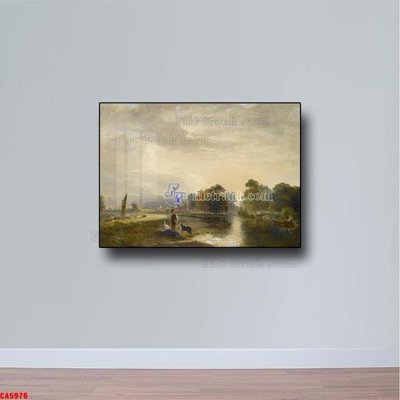 File gốc Tranh sơn dầu phong cảnh châu âu CA5976 (in lụa) tranh mã đáo