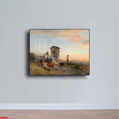 File gốc in ấn Tranh sơn dầu phong cảnh châu âu CA6097 chuẩn màu CMYK
