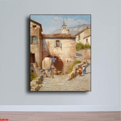 File ảnh Tranh sơn dầu phong cảnh châu âu CA6104 (gốc) in decal dán tường