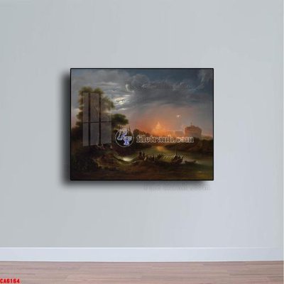 File tranh Tranh sơn dầu phong cảnh châu âu CA6164 (bản gốc) treo phòng ăn