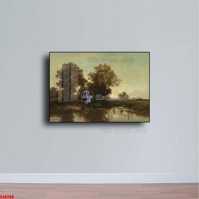 File gốc Tranh sơn dầu phong cảnh châu âu CA6258 (in tráng gương) hiện đại