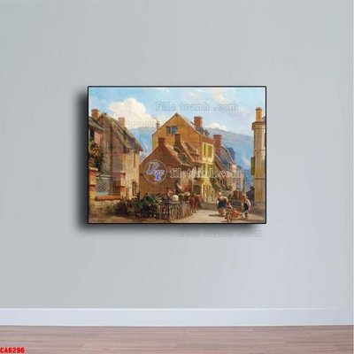 File PSD Tranh sơn dầu phong cảnh châu âu CA6296 (bản gốc) dễ dàng edit