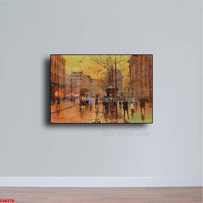 File tranh gốc PSD Tranh sơn dầu phong cảnh châu âu CA6370 còn nguyên layer