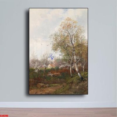Download file gốc Tranh sơn dầu phong cảnh châu âu CA6390 (in lụa) tranh 3D