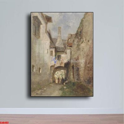 File gốc Tranh sơn dầu phong cảnh châu âu CA6402 (in lụa) chi tiết cao
