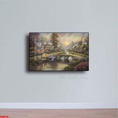 File gốc Tranh sơn dầu phong cảnh châu âu CA6419 (in ấn) màu sắc trung thực