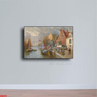 Cung cấp file tranh gốc Tranh sơn dầu phong cảnh châu âu CA6472 độc quyền