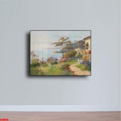 File gốc Tranh sơn dầu phong cảnh châu âu CA6620 (in tráng gương) sang trọng