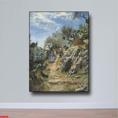File tranh Tranh sơn dầu phong cảnh châu âu CA6649 (file gốc) chủ đề phong thủy