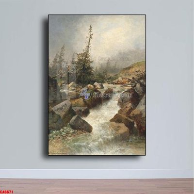 File in trần Tranh sơn dầu phong cảnh châu âu CA6671 (file gốc) xuyên sáng