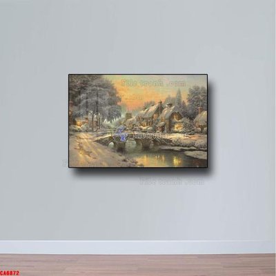 Ảnh mô tả file gốc in mica Tranh sơn dầu phong cảnh châu âu CA6872