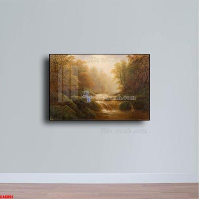 File gốc Tranh sơn dầu phong cảnh châu âu CA6891 (in lụa) họa tiết 3D