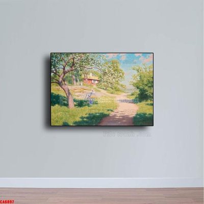 File tranh PSD Tranh sơn dầu phong cảnh châu âu CA6897 chất lượng cao