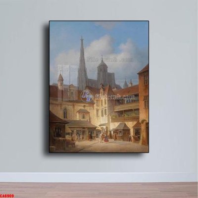 File gốc Tranh sơn dầu phong cảnh châu âu CA6909 (thiết kế) cho in ấn