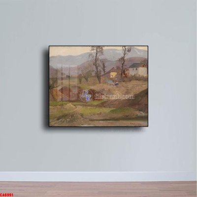 Ảnh gốc Tranh sơn dầu phong cảnh châu âu CA6991 (độ nét cao) in mica