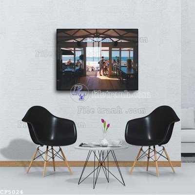 Tải file File tranh treo quán cà phê CF5024 (gốc) chủ đề hoa sen