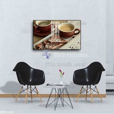 File tranh gốc PSD File tranh treo quán cà phê CF5143 còn nguyên layer