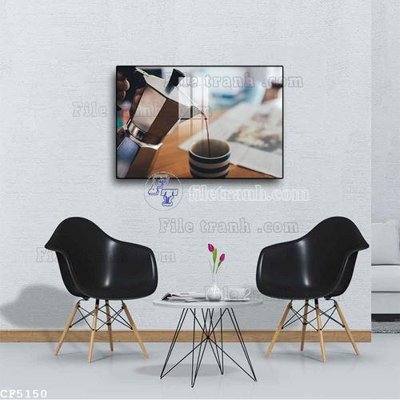 File tranh File tranh treo quán cà phê CF5150 (gốc) in trên kính